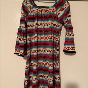 Vibrant Geometric Midi Dress